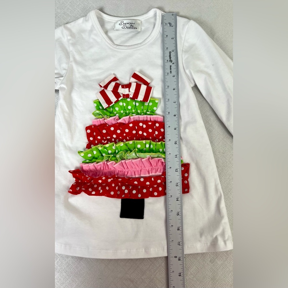 Little Girls Size Large Holiday Pink Ruffle 2 piece Sawyer &Sister Boutique - Picture 4 of 10